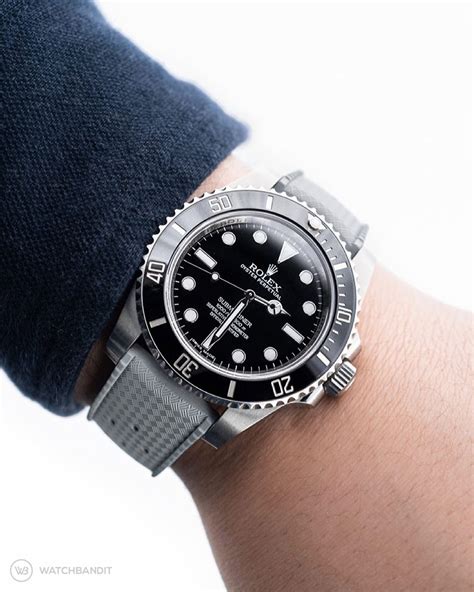 rolex 114060 on leather strap|best strap for rolex submariner.